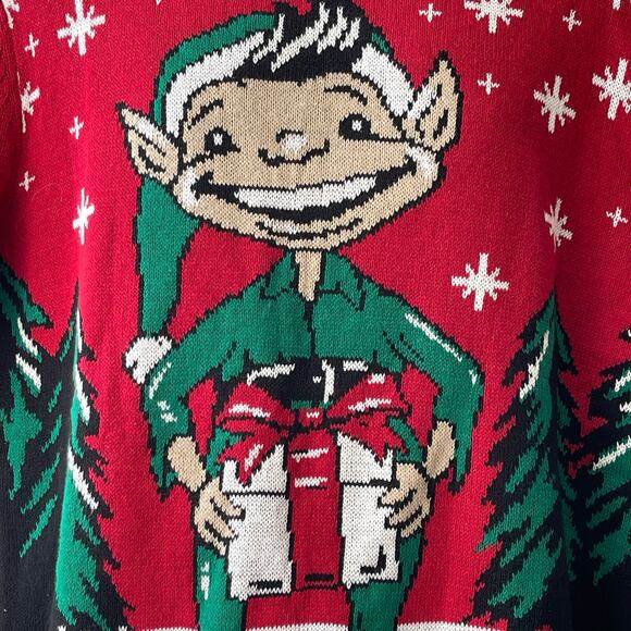 Ugly Christmas Sweater Lonely Island Holiday Elf D*ck In A Gift Box Size Large - Picture 2 of 5